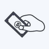 Icon Holding Money. suitable for Hand Actions symbol. glyph style. simple design editable. design template vector. simple symbol illustration vector