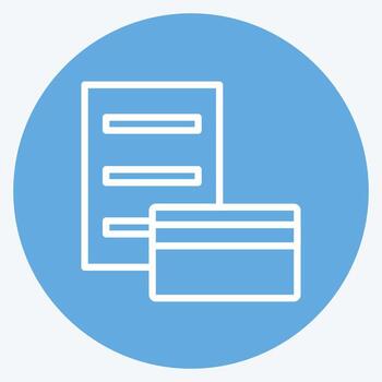 Icon Pay via Card. suitable for digital web symbol. blue eyes style. simple design editable. design template vector. simple symbol illustration vector