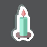 Sticker Candle on Shelf. suitable for Spa symbol. simple design editable. design template vector. simple symbol illustration vector