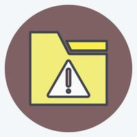 Icon Warning on Folder. suitable for User Interface symbol. color mate style. simple design editable. design template vector. simple symbol illustration vector