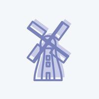 Icon Windmill. suitable for Wild West symbol. two tone style. simple design editable. design template vector. simple symbol illustration vector