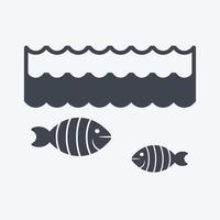 icono de la vida bajo el agua. adecuado para el símbolo de la comunidad. estilo de glifo. diseño simple editable. vector de plantilla de diseño. ilustración de símbolo simple