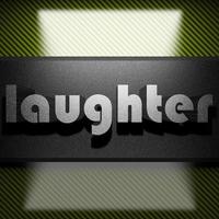 laughter word of iron on carbon photo