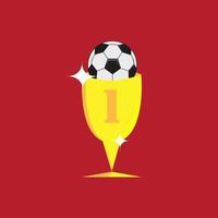 Cup first place. Golden on a red background. Resume illustration vector