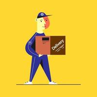 Delivery service, great design for any purposes. Delivery courier service. Online shopping concept. Vector background. Cartoon vector illustration. Flat vector isolated illustration