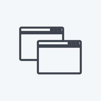 Icon Windows. suitable for Web Interface symbol. line style. simple design editable. design template vector. simple symbol illustration vector