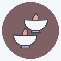 Icon Lighted Bowls. suitable for Spa symbol. color mate style. simple design editable. design template vector. simple symbol illustration vector