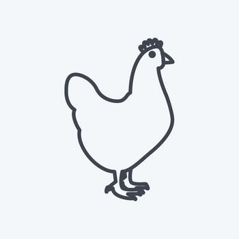 Icon Chicken. suitable for animal symbol. line style. simple design editable. design template vector. simple symbol illustration vector