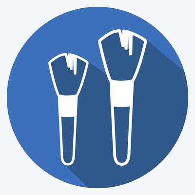 Icon Blushon Brushes. suitable for beauty care symbol. long shadow style. simple design editable. design template vector. simple symbol illustration