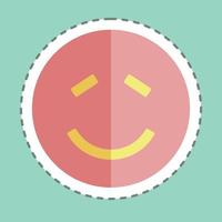 Sticker line cut Emoticon Shy. suitable for Emoticon symbol. simple design editable. design template vector. simple symbol illustration vector