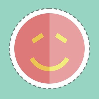 Sticker line cut Emoticon Shy. suitable for Emoticon symbol. simple design editable. design template vector. simple symbol illustration