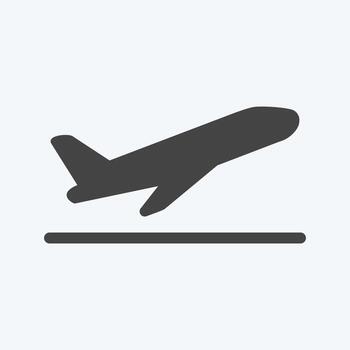 Icon Flight Takeoff. suitable for Infographics symbol. glyph style. simple design editable. design template vector. simple symbol illustration vector