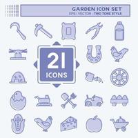 Garden Icon Set. suitable for Education symbol. two tone style. simple design editable. design template vector. simple symbol illustration vector