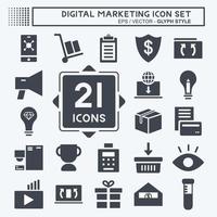 conjunto de iconos de marketing digital. adecuado para el símbolo de la interfaz web. estilo de glifo. diseño simple editable. vector de plantilla de diseño. ilustración de símbolo simple