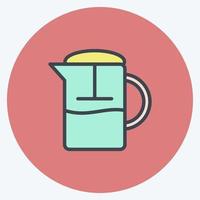Icon French Press. suitable for Drink symbol. color mate style. simple design editable. design template vector. simple symbol illustration