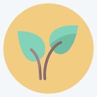 Icon Leaves. suitable for garden symbol. flat style. simple design editable. design template vector. simple symbol illustration