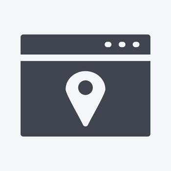 Icon Location Web Advertising. suitable for IT Services symbol. glyph style. simple design editable. design template vector. simple symbol illustration vector