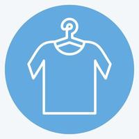 camisa de icono en la percha. adecuado para el símbolo de sastre. estilo de ojos azules. diseño simple editable. vector de plantilla de diseño. ilustración de símbolo simple