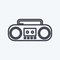 Icon Casette Player. suitable for music symbol. line style. simple design editable. design template vector. simple symbol illustration vector