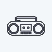 icono de reproductor de casetes. adecuado para el símbolo de la música. estilo de línea diseño simple editable. vector de plantilla de diseño. ilustración de símbolo simple