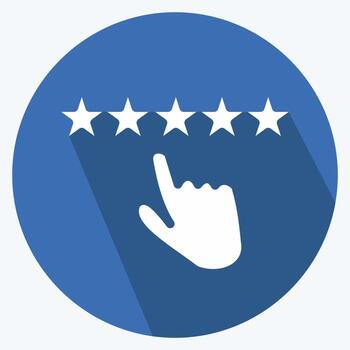 calificación de icono. adecuado para el símbolo de retroalimentación. estilo de sombra larga. diseño simple editable. vector de plantilla de diseño. ilustración de símbolo simple