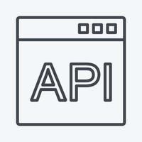 Icon API. suitable for Programming symbol. line style. simple design editable. design template vector. simple symbol illustration vector