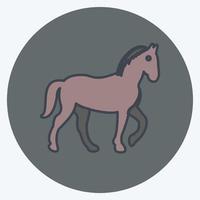 caballo icono. adecuado para el símbolo animal. estilo compañero de color. diseño simple editable. vector de plantilla de diseño. ilustración de símbolo simple