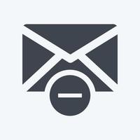 icono eliminar sobre. adecuado para el símbolo de la interfaz de usuario. estilo de glifo. diseño simple editable. vector de plantilla de diseño. ilustración de símbolo simple