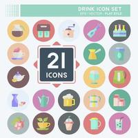 conjunto de iconos de bebida. adecuado para el símbolo de la comida. estilo plano diseño simple editable. vector de plantilla de diseño. ilustración de símbolo simple