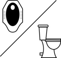 Sit and squat toilet vector design