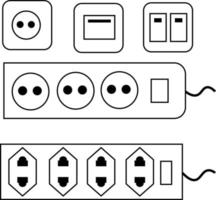 Socket and switch vector electrical outlet