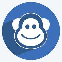 Icon Monkey. suitable for Animal symbol. long shadow style. simple design editable. design template vector. simple symbol illustration vector