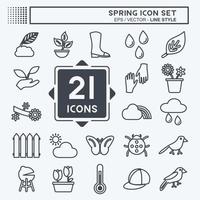 Spring Icon Set. suitable for Spring symbol. line style. simple design editable. design template vector. simple symbol illustration vector