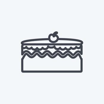 Icon Cake. suitable for party symbol. line style. simple design editable. design template vector. simple symbol illustration vector