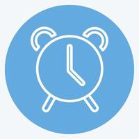 icono de alarma. adecuado para el símbolo de aplicaciones móviles. estilo de ojos azules. diseño simple editable. vector de plantilla de diseño. ilustración de símbolo simple