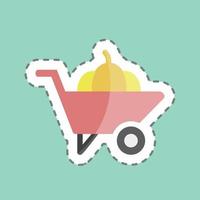 Sticker line cut Wheelbarrow. suitable for Garden symbol. simple design editable. design template vector. simple symbol illustration vector