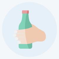 Icon Holding Bottle. suitable for Hand Actions symbol. flat style. simple design editable. design template vector. simple symbol illustration vector