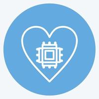 Icon Affective Computing. suitable for data analytics symbol. blue eyes style. simple design editable. design template vector. simple symbol illustration vector