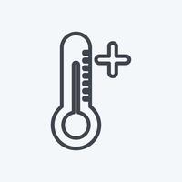 ola de calor de icono. adecuado para el símbolo de desastres. estilo de línea diseño simple editable. vector de plantilla de diseño. ilustración de símbolo simple