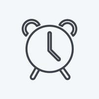 icono de alarma. adecuado para el símbolo de aplicaciones móviles. estilo de línea diseño simple editable. vector de plantilla de diseño. ilustración de símbolo simple