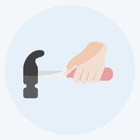 Icon Holding Hammer. suitable for Hand Actions symbol. flat style. simple design editable. design template vector. simple symbol illustration vector