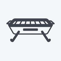 icono de barbacoa. adecuado para el símbolo del hogar. estilo de glifo. diseño simple editable. vector de plantilla de diseño. ilustración de símbolo simple