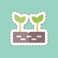 Sticker line cut Sprouts. suitable for Garden symbol. simple design editable. design template vector. simple symbol illustration vector