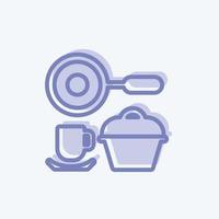 juego de cocina icono. adecuado para el símbolo de la comunidad. estilo de dos tonos. diseño simple editable. vector de plantilla de diseño. ilustración de símbolo simple