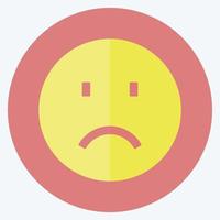 Icon Emoticon Sadness. suitable for Emoticon symbol. flat style. simple design editable. design template vector. simple symbol illustration vector