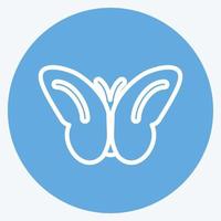 icono mariposa volando. adecuado para el símbolo de primavera. estilo de ojos azules. diseño simple editable. vector de plantilla de diseño. ilustración de símbolo simple