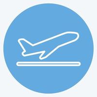 Icon Flight Takeoff. suitable for Infographics symbol. blue eyes style. simple design editable. design template vector. simple symbol illustration vector