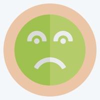 Icon Emoticon Disappointed. suitable for Emoticon symbol. flat style. simple design editable. design template vector. simple symbol illustration vector