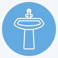 Icon Sink. suitable for Home symbol. blue eyes style. simple design editable. design template vector. simple symbol illustration vector