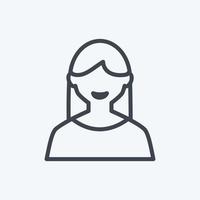 Icon Female User. suitable for Web Interface symbol. line style. simple design editable. design template vector. simple symbol illustration vector